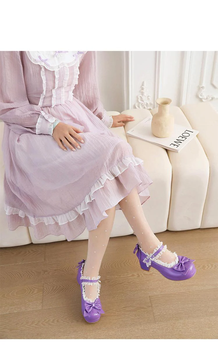 Yana - Rainbow Yana - Sweet Lolita Shoes, Lace & Bow Design - Image 12