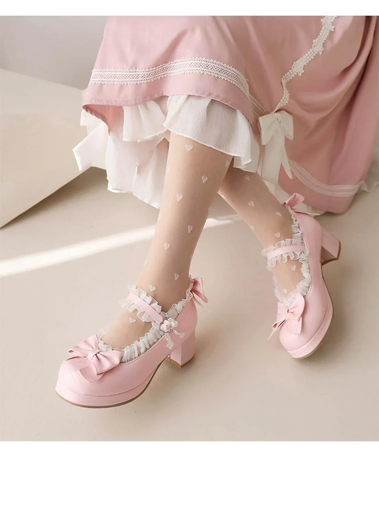Yana - Rainbow Yana - Sweet Lolita Shoes, Lace & Bow Design - Image 13