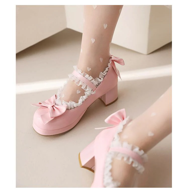 Yana - Rainbow Yana - Sweet Lolita Shoes, Lace & Bow Design - Image 14