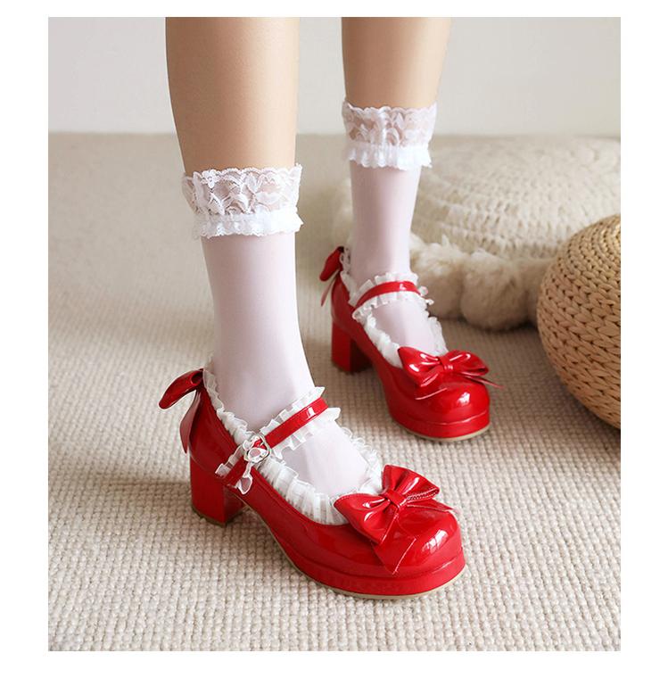Yana - Rainbow Yana - Sweet Lolita Shoes, Lace & Bow Design - Image 16