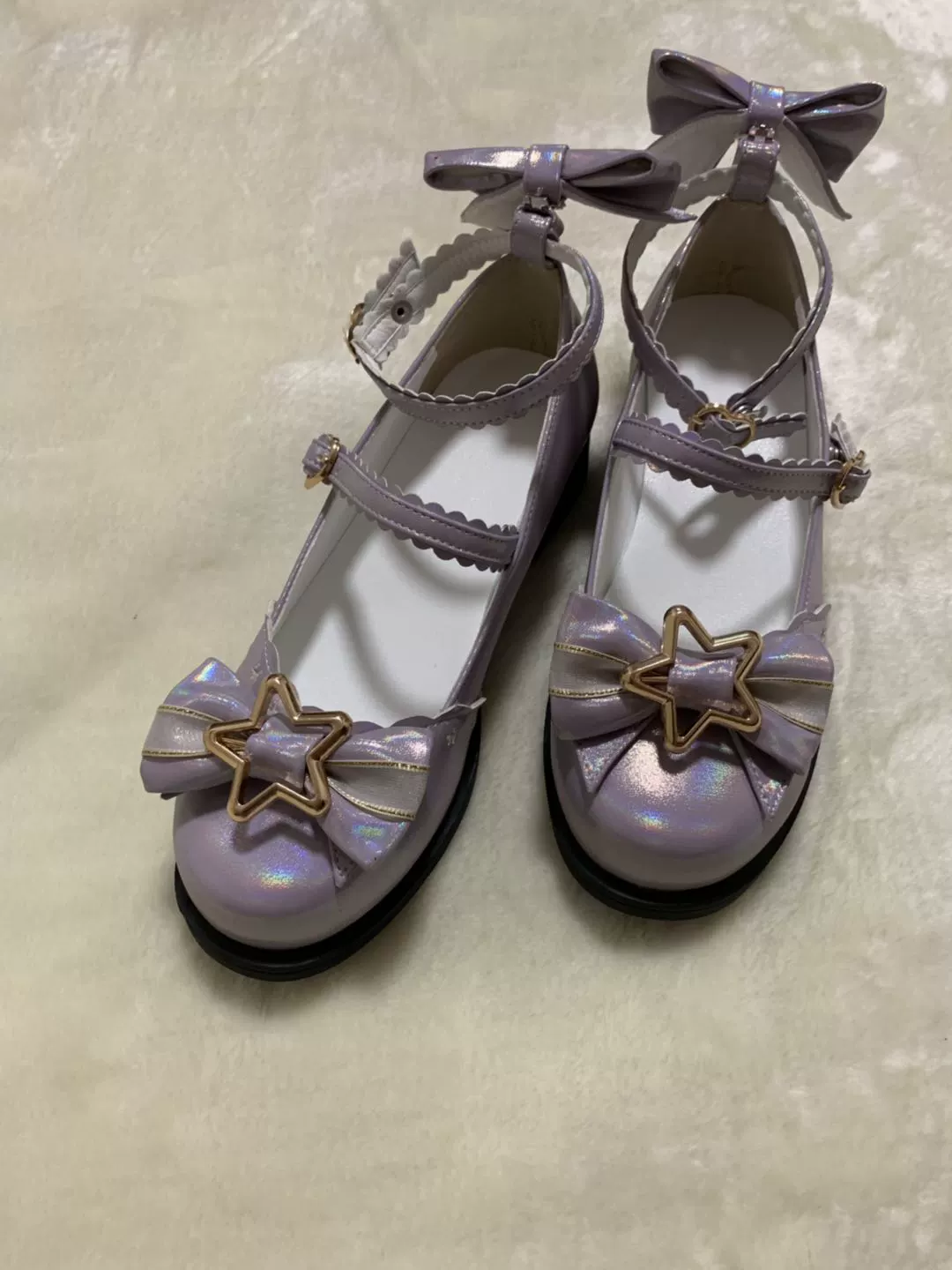Bubble Cat - Dreamy Starry - Sweet Lolita Shoes Low Heel Bow Shoes - Image 10