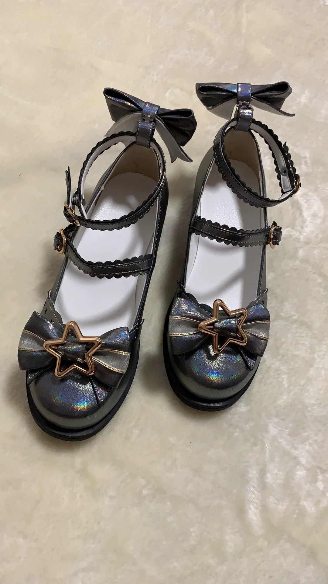 Bubble Cat - Dreamy Starry - Sweet Lolita Shoes Low Heel Bow Shoes - Image 15