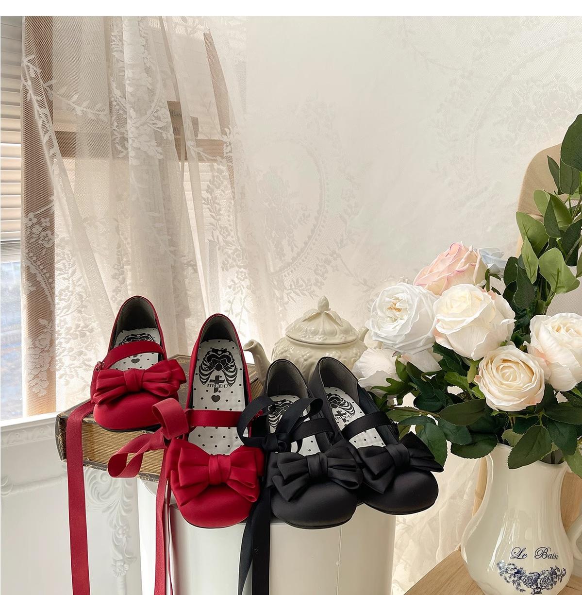 MODO - Sissi - Sweet Lolita Shoes Satin Low Chunky Heels with Bow - Image 13