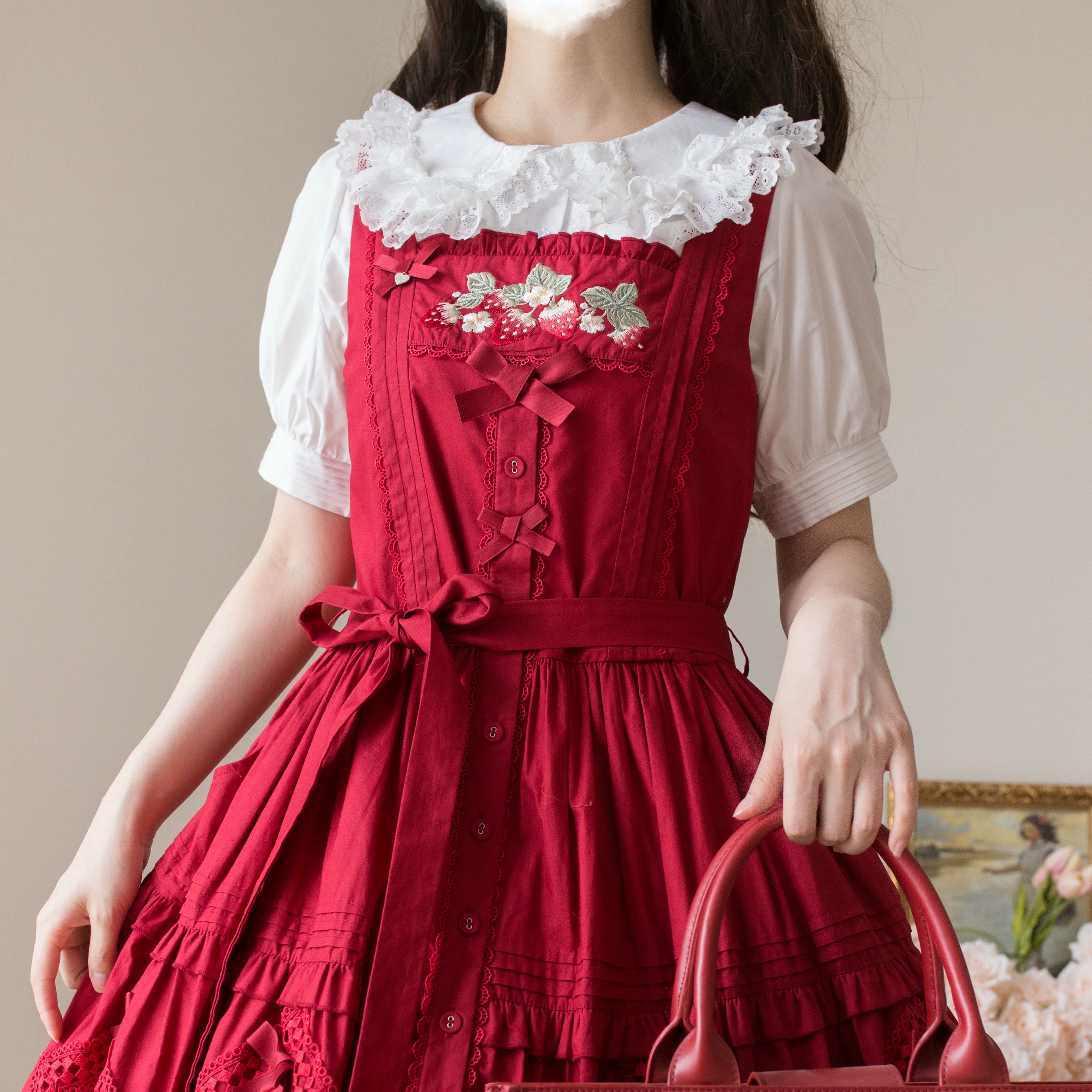 Semi-sweet Milk Cake - Sweet Lolita Short Sleeve Blouse with Lace Peter Pan Collar - Image 14