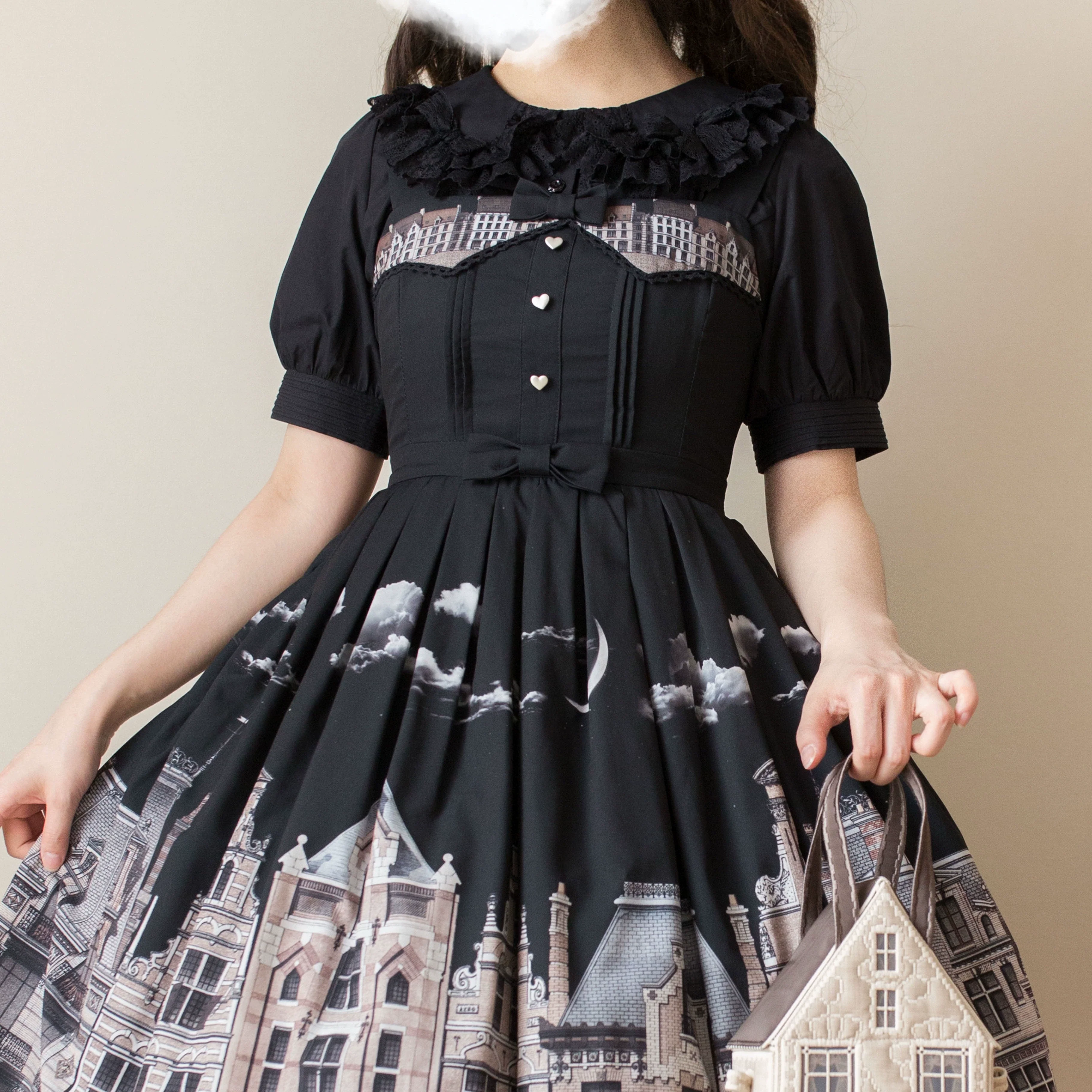 Semi-sweet Milk Cake - Sweet Lolita Short Sleeve Blouse with Lace Peter Pan Collar - Image 16