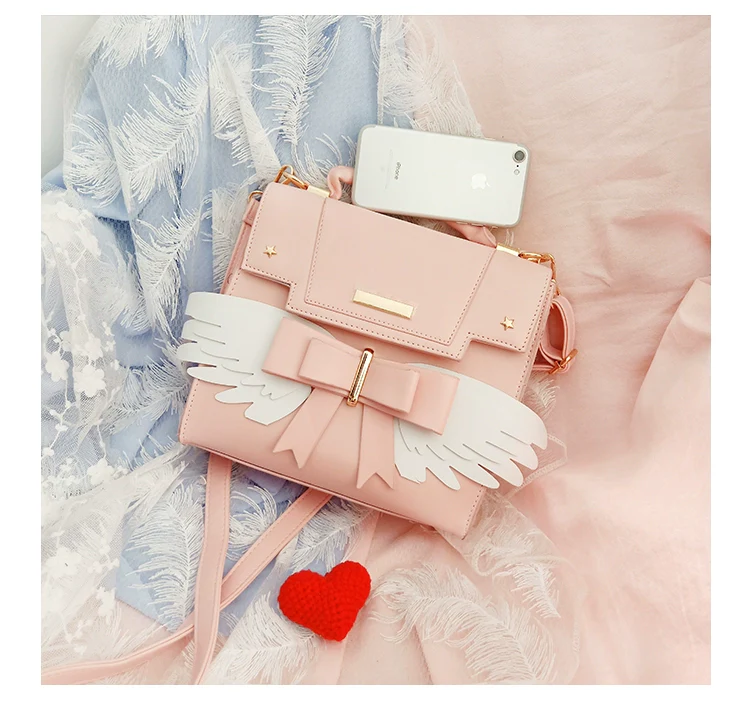 Prime Sister - Sweet Lolita Shoulder Bag Wings Bow Design High Capacity Bag - Image 11