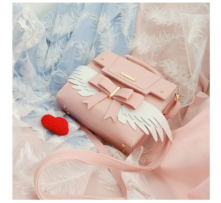 Prime Sister - Sweet Lolita Shoulder Bag Wings Bow Design High Capacity Bag - Image 12