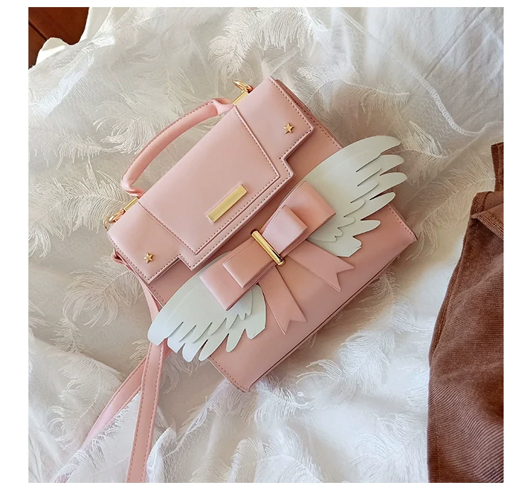 Prime Sister - Sweet Lolita Shoulder Bag Wings Bow Design High Capacity Bag - Image 5
