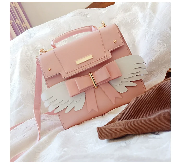 Prime Sister - Sweet Lolita Shoulder Bag Wings Bow Design High Capacity Bag - Image 8