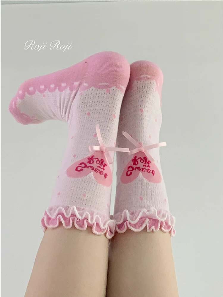 Roji Roji - Sweet Lolita Socks Cute Lolita Short Socks With Polka Dot - Image 12