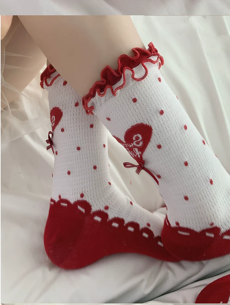 Roji Roji - Sweet Lolita Socks Cute Lolita Short Socks With Polka Dot - Image 15