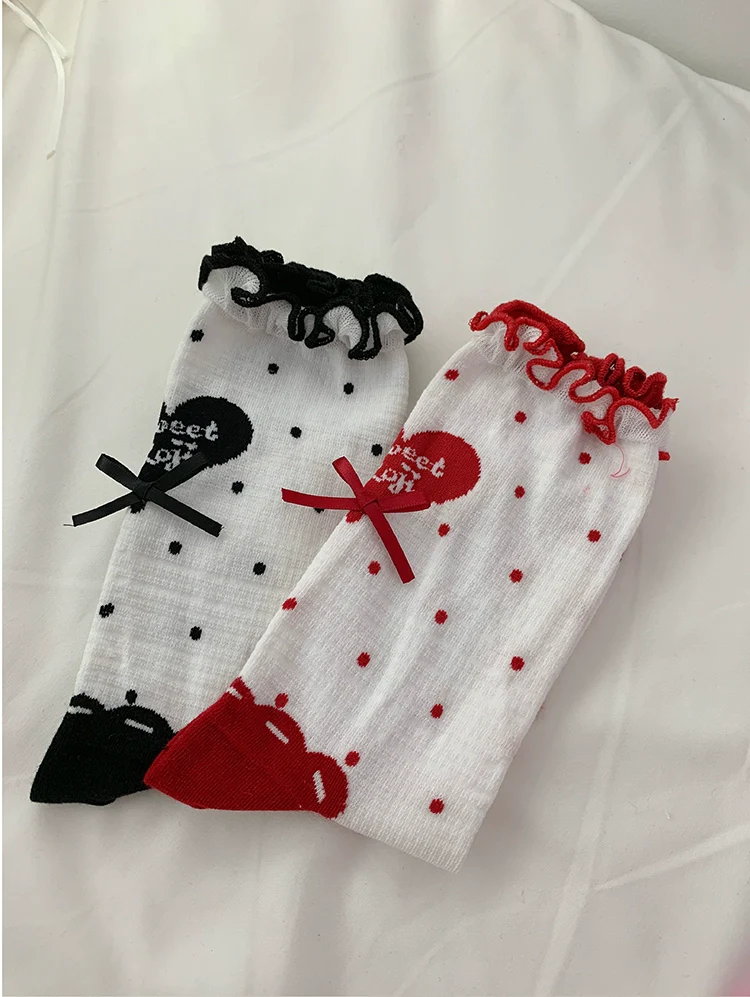 Roji Roji - Sweet Lolita Socks Cute Lolita Short Socks With Polka Dot - Image 17