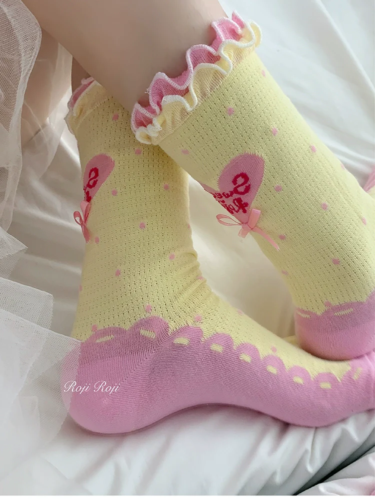 Roji Roji - Sweet Lolita Socks Cute Lolita Short Socks With Polka Dot - Image 25