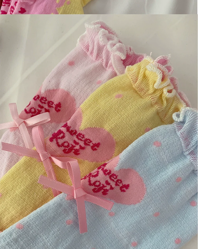 Roji Roji - Sweet Lolita Socks Cute Lolita Short Socks With Polka Dot - Image 26