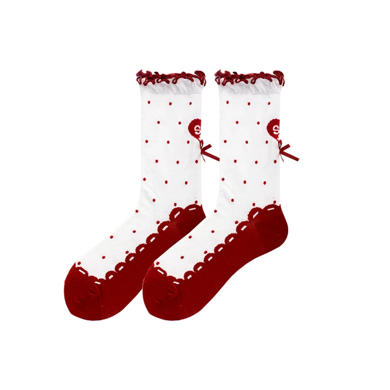 Roji Roji - Sweet Lolita Socks Cute Lolita Short Socks With Polka Dot - Image 36