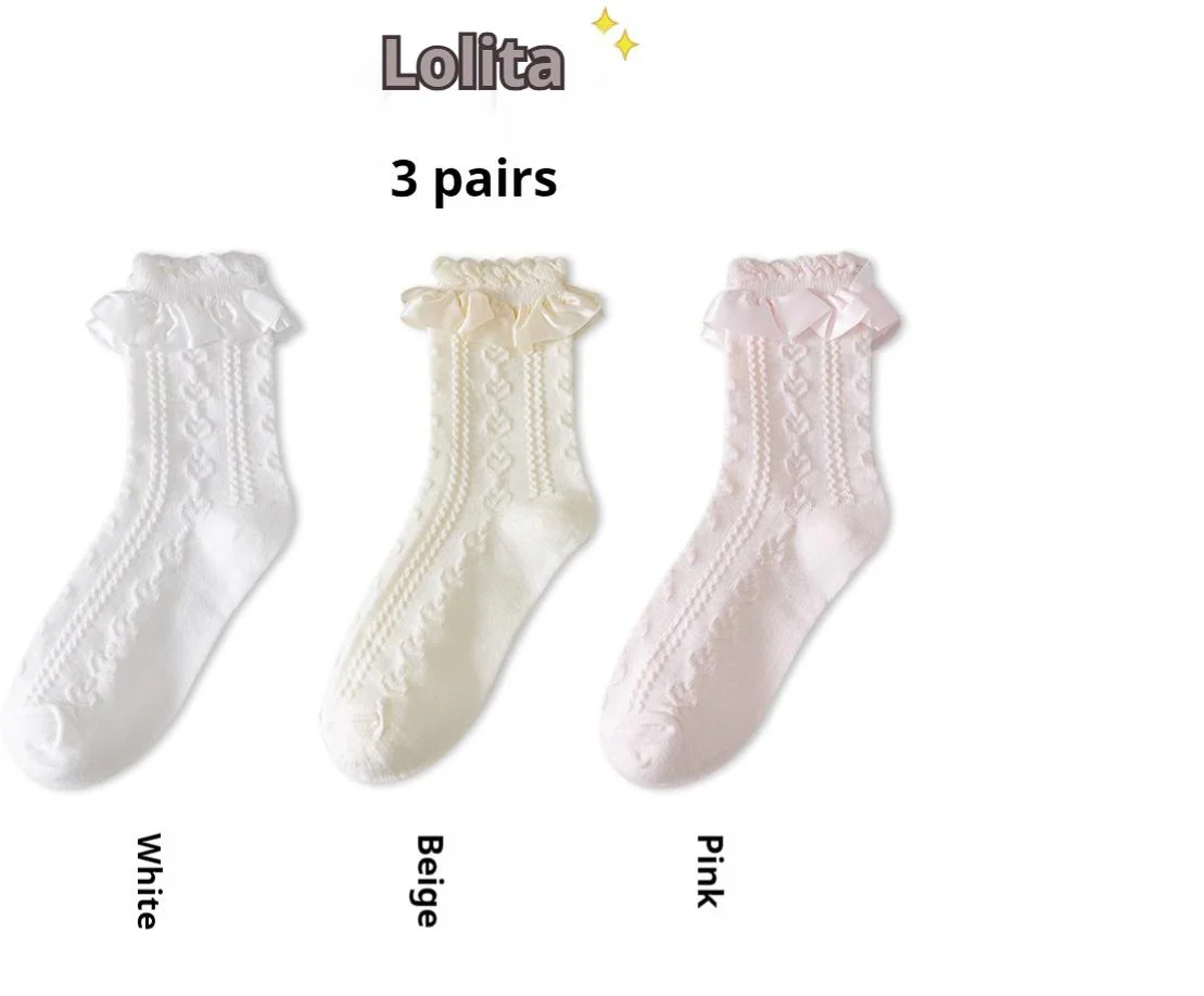 Sweet Lolita Socks Women's Multicolor JK Mid-Calf Socks - Image 10