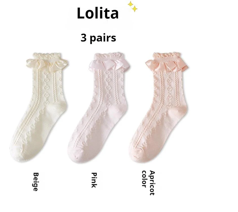 Sweet Lolita Socks Women's Multicolor JK Mid-Calf Socks - Image 11
