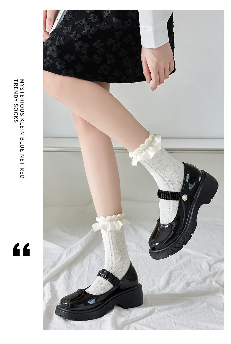 Sweet Lolita Socks Women's Multicolor JK Mid-Calf Socks - Image 3