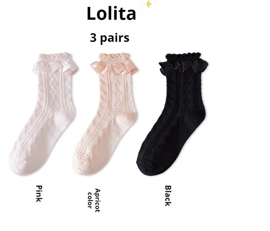 Sweet Lolita Socks Women's Multicolor JK Mid-Calf Socks - Image 7