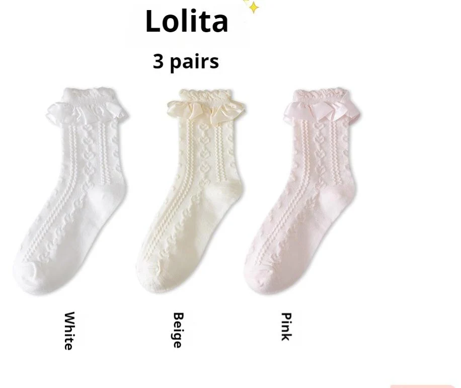 Sweet Lolita Socks Women's Multicolor JK Mid-Calf Socks - Image 8