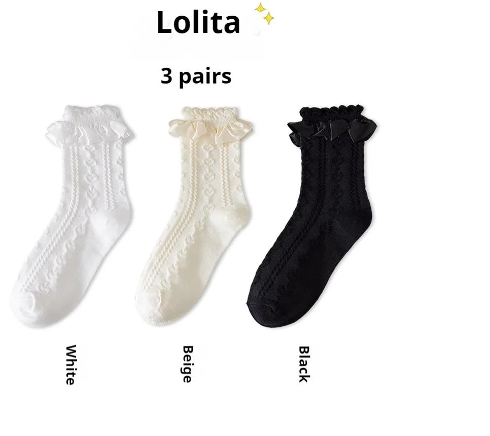 Sweet Lolita Socks Women's Multicolor JK Mid-Calf Socks - Image 9