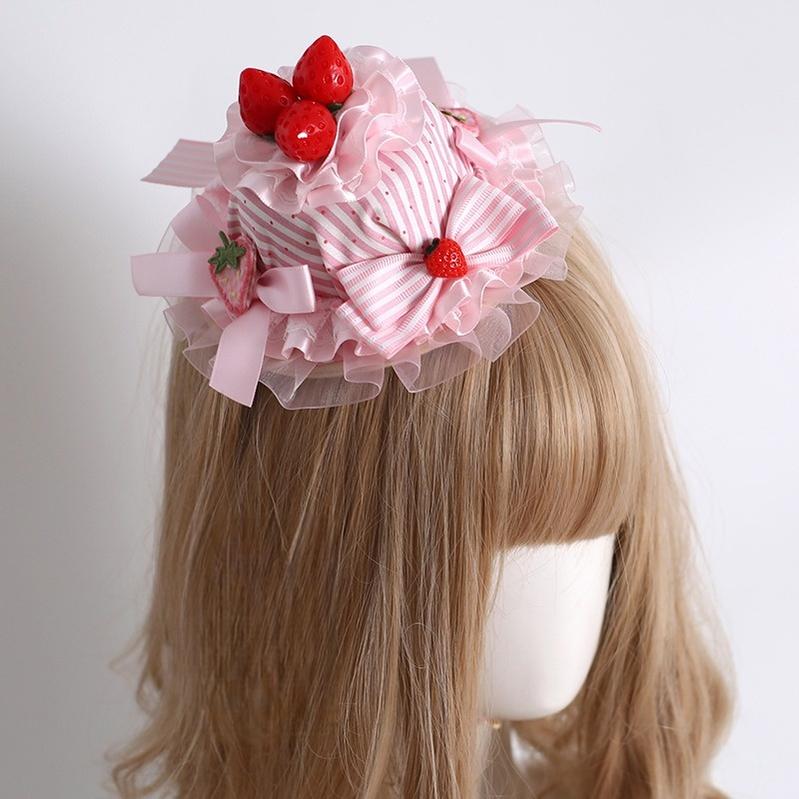 Xiaogui - Sweet Lolita Strawberry Head Accessory - Image 4