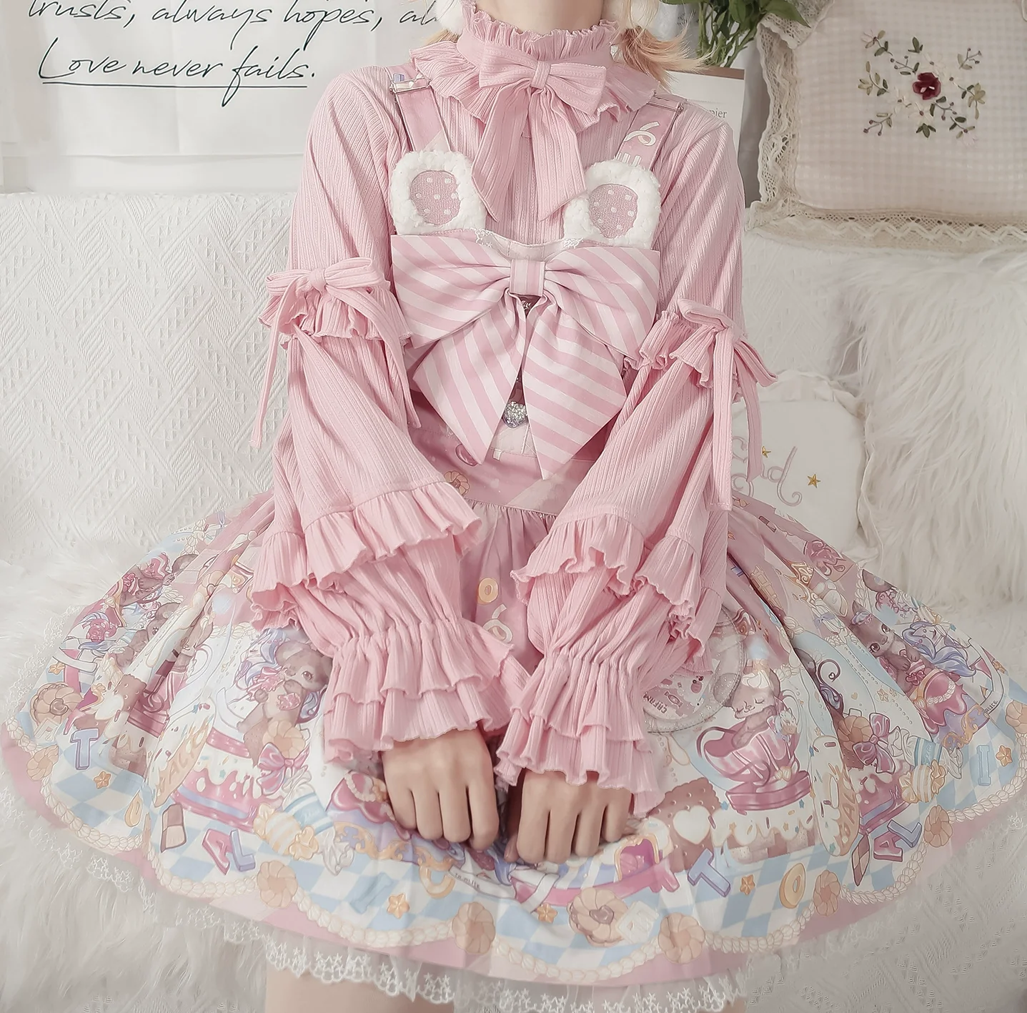 First Snow - Sweet Lolita Sweater Winter Puff Sleeve Knitting Innerwear - Image 12