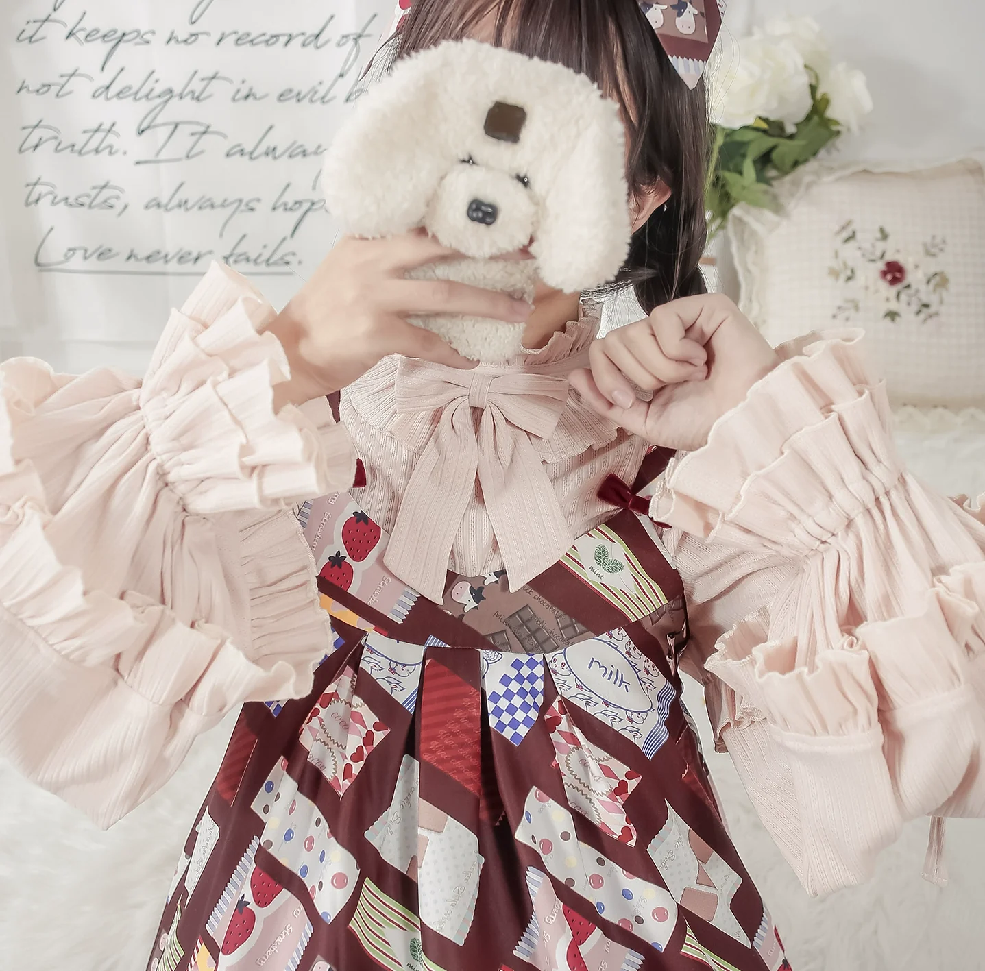 First Snow - Sweet Lolita Sweater Winter Puff Sleeve Knitting Innerwear - Image 45