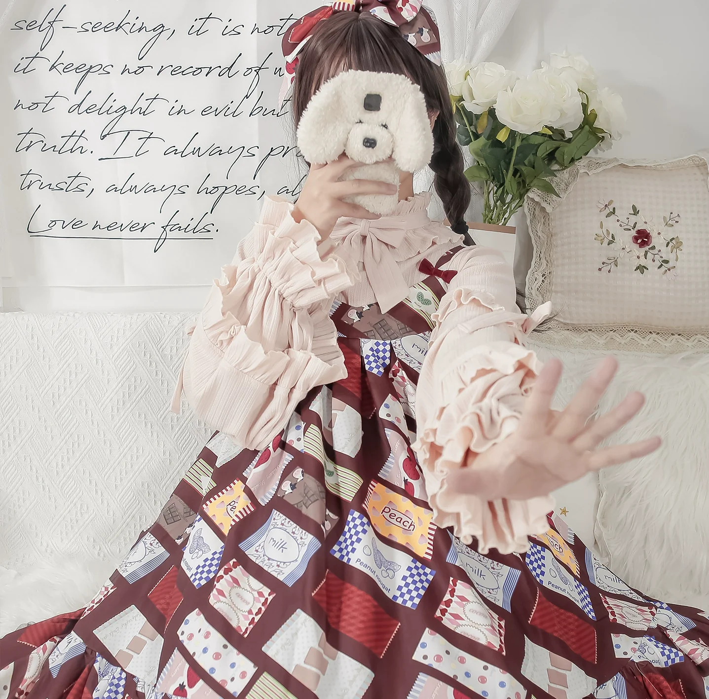 First Snow - Sweet Lolita Sweater Winter Puff Sleeve Knitting Innerwear - Image 47