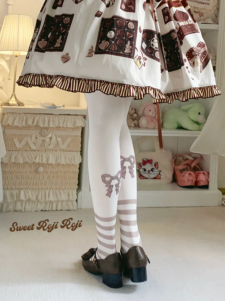 Roji Roji - Cradle Time - Sweet Lolita Velvet Pantyhose Japan Style Printed Tights - Image 3