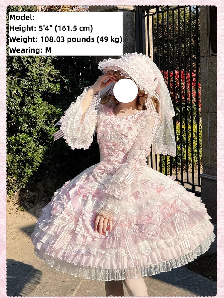 Shuang Sheng Xiao Xiong - Heart of Love - Sweet Lolita Wedding JSK, Bow Details - Image 40