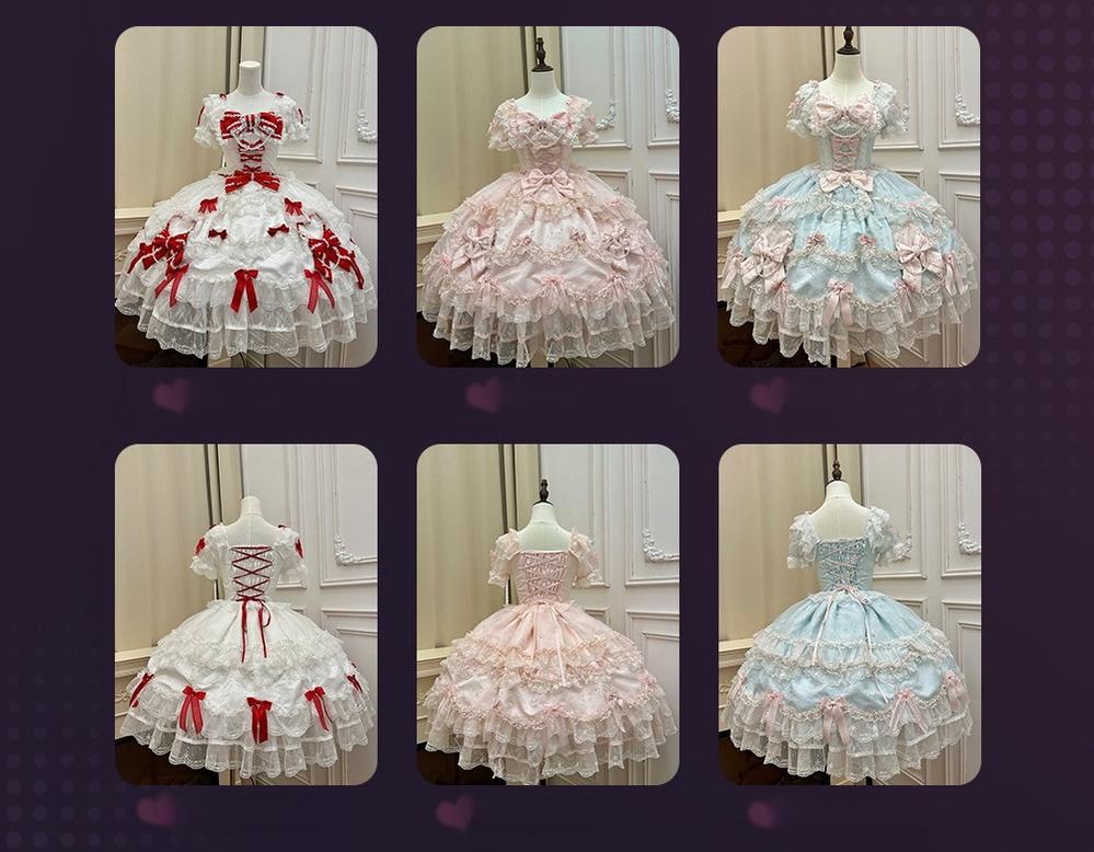 Showa Doll SP - Sweet Lolita Wedding OP Dress, Layered Hem - Image 14