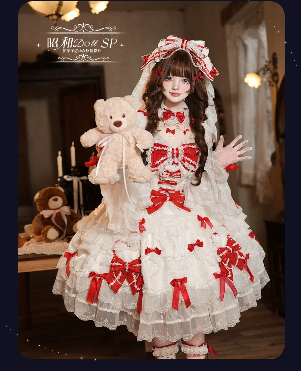 Showa Doll SP - Sweet Lolita Wedding OP Dress, Layered Hem - Image 5
