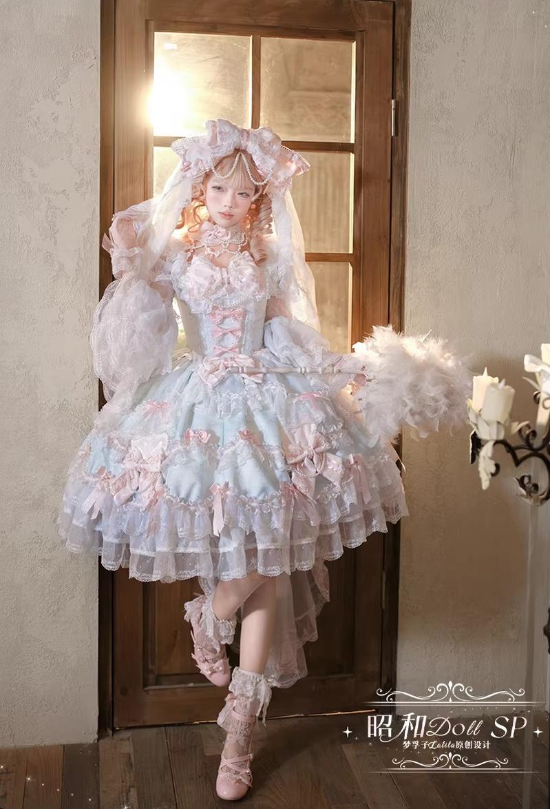 Showa Doll SP - Sweet Lolita Wedding OP Dress, Layered Hem - Image 9