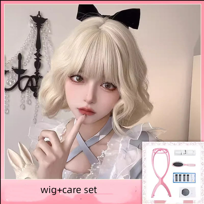 Alicegarden - Sweet Lolita Wigs Short Curly Platinum Color Wigs - Image 10