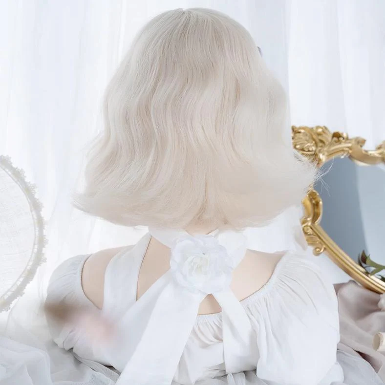 Alicegarden - Sweet Lolita Wigs Short Curly Platinum Color Wigs - Image 12