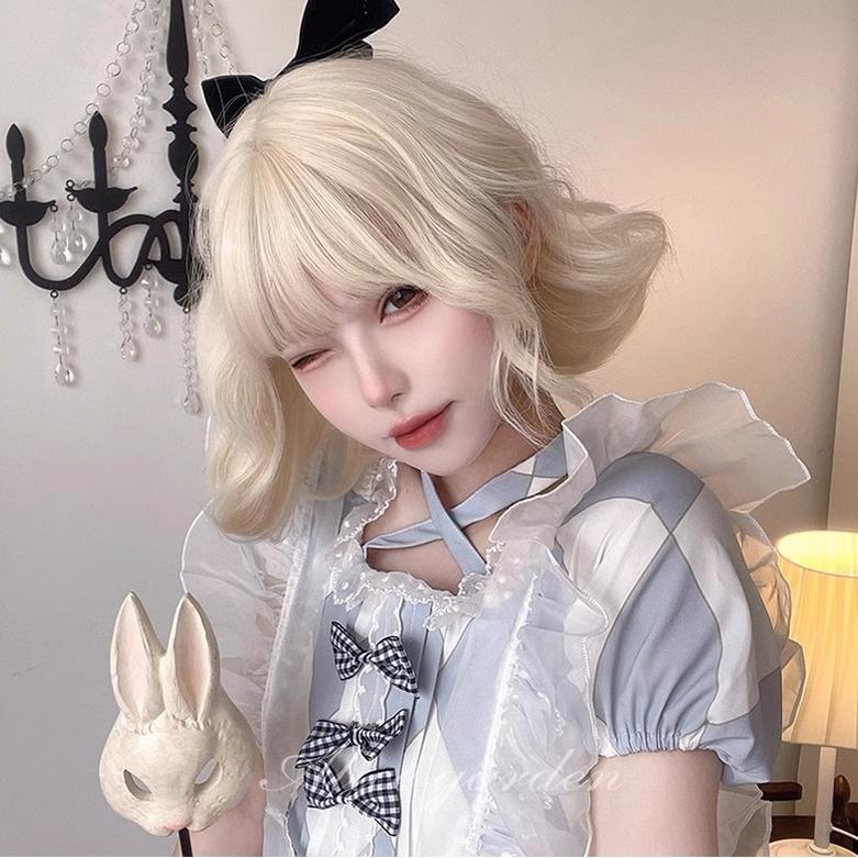 Alicegarden - Sweet Lolita Wigs Short Curly Platinum Color Wigs - Image 5
