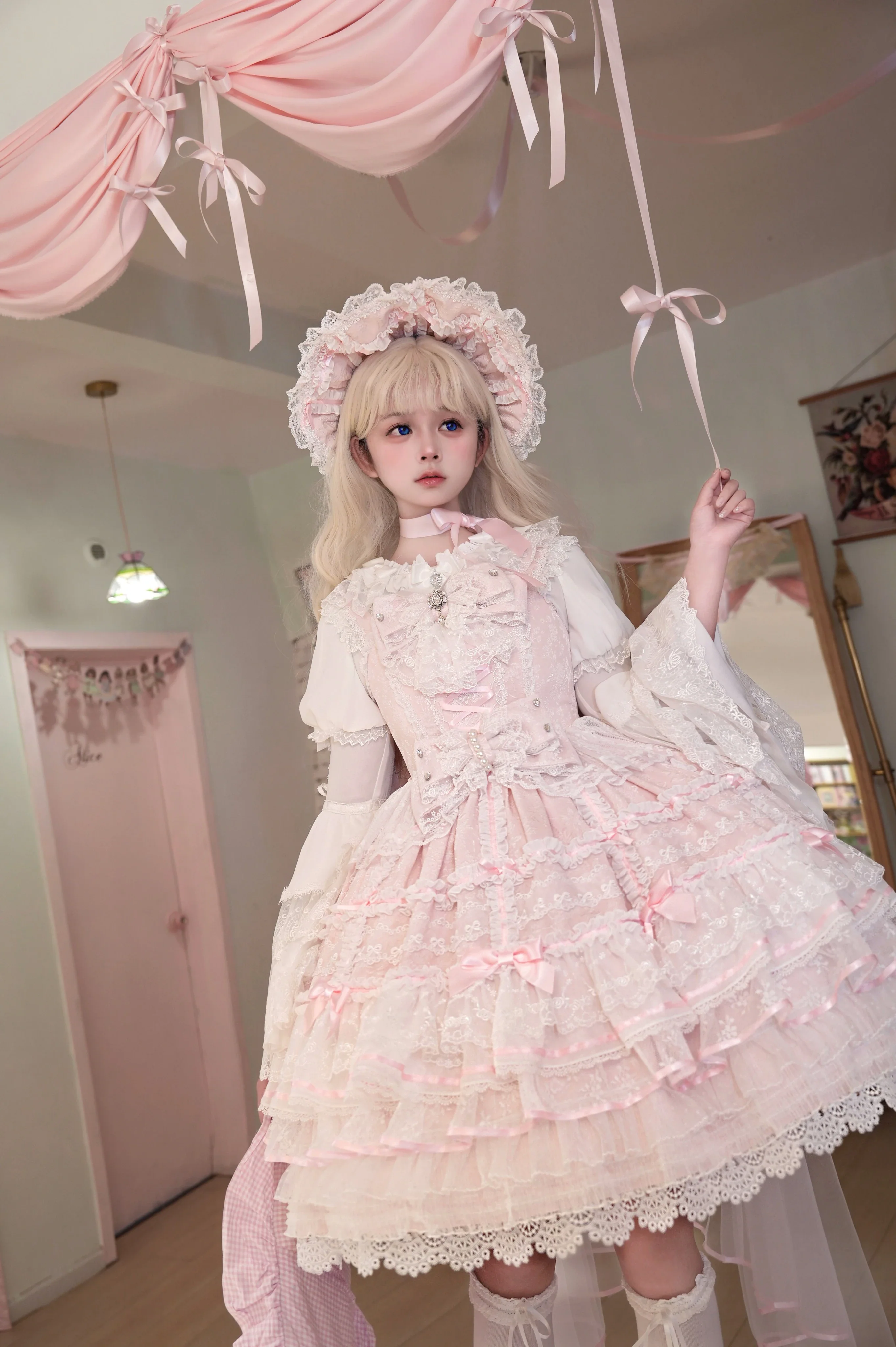 Flower Banquet - Wishing Star - Sweet Wedding Lolita JSK Bridal Lolita Dress - Image 11