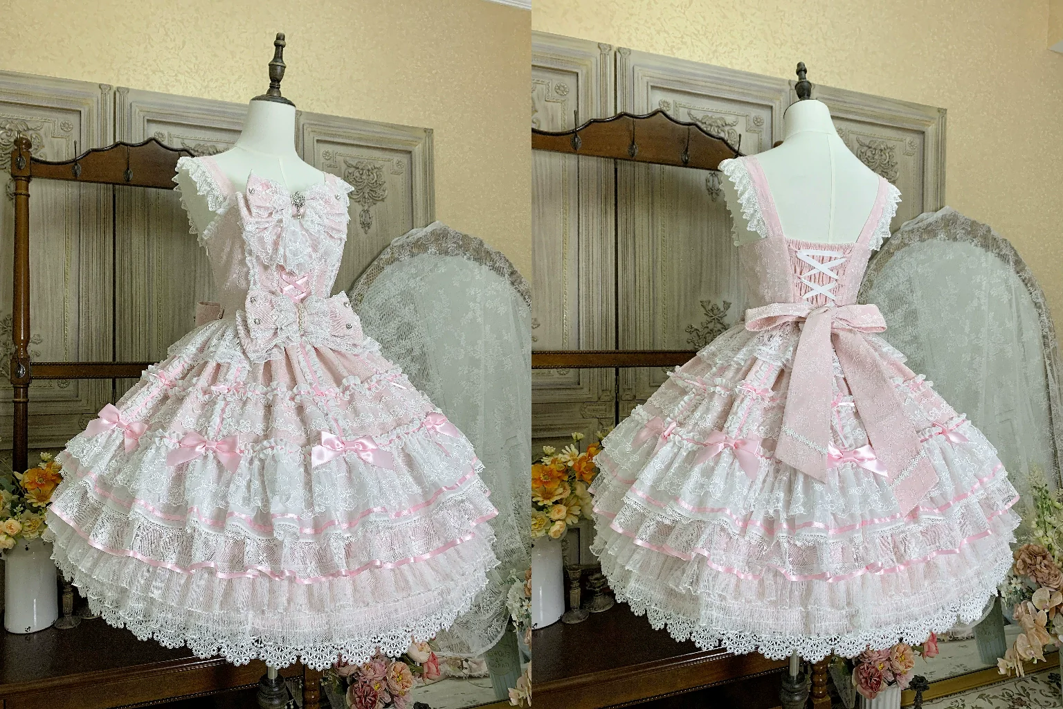 Flower Banquet - Wishing Star - Sweet Wedding Lolita JSK Bridal Lolita Dress - Image 29
