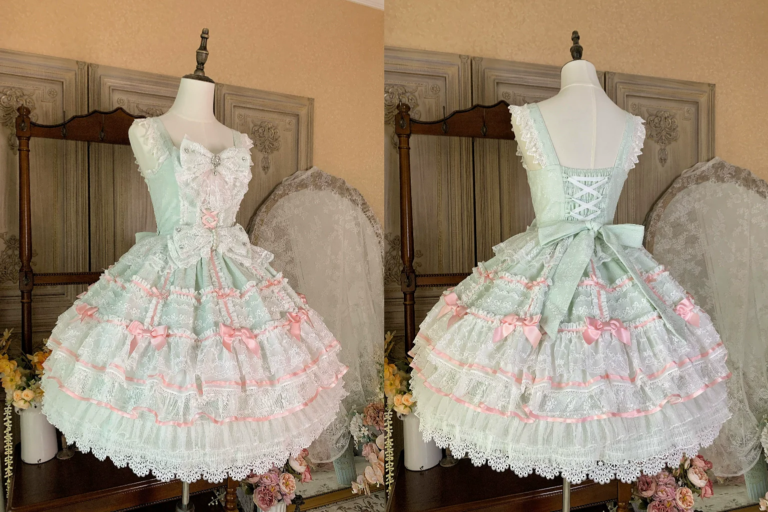 Flower Banquet - Wishing Star - Sweet Wedding Lolita JSK Bridal Lolita Dress - Image 30