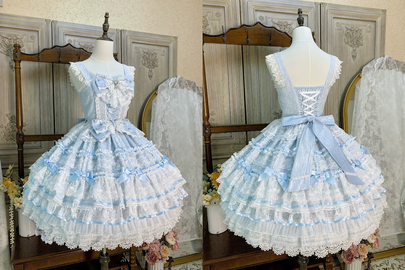 Flower Banquet - Wishing Star - Sweet Wedding Lolita JSK Bridal Lolita Dress - Image 32