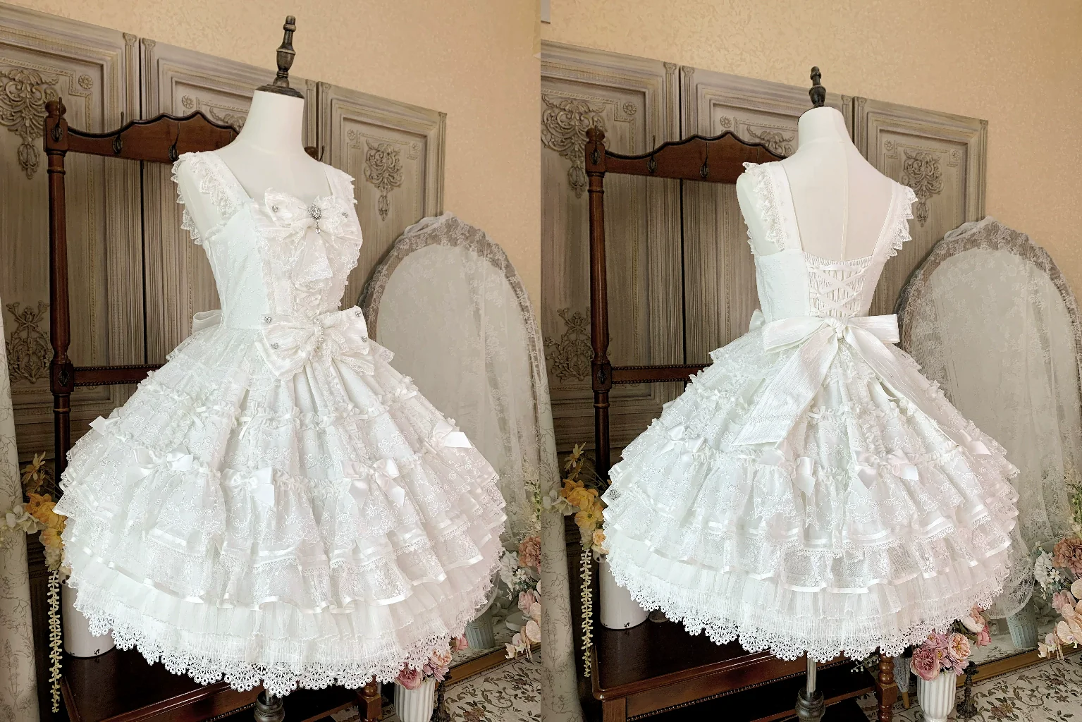 Flower Banquet - Wishing Star - Sweet Wedding Lolita JSK Bridal Lolita Dress - Image 33