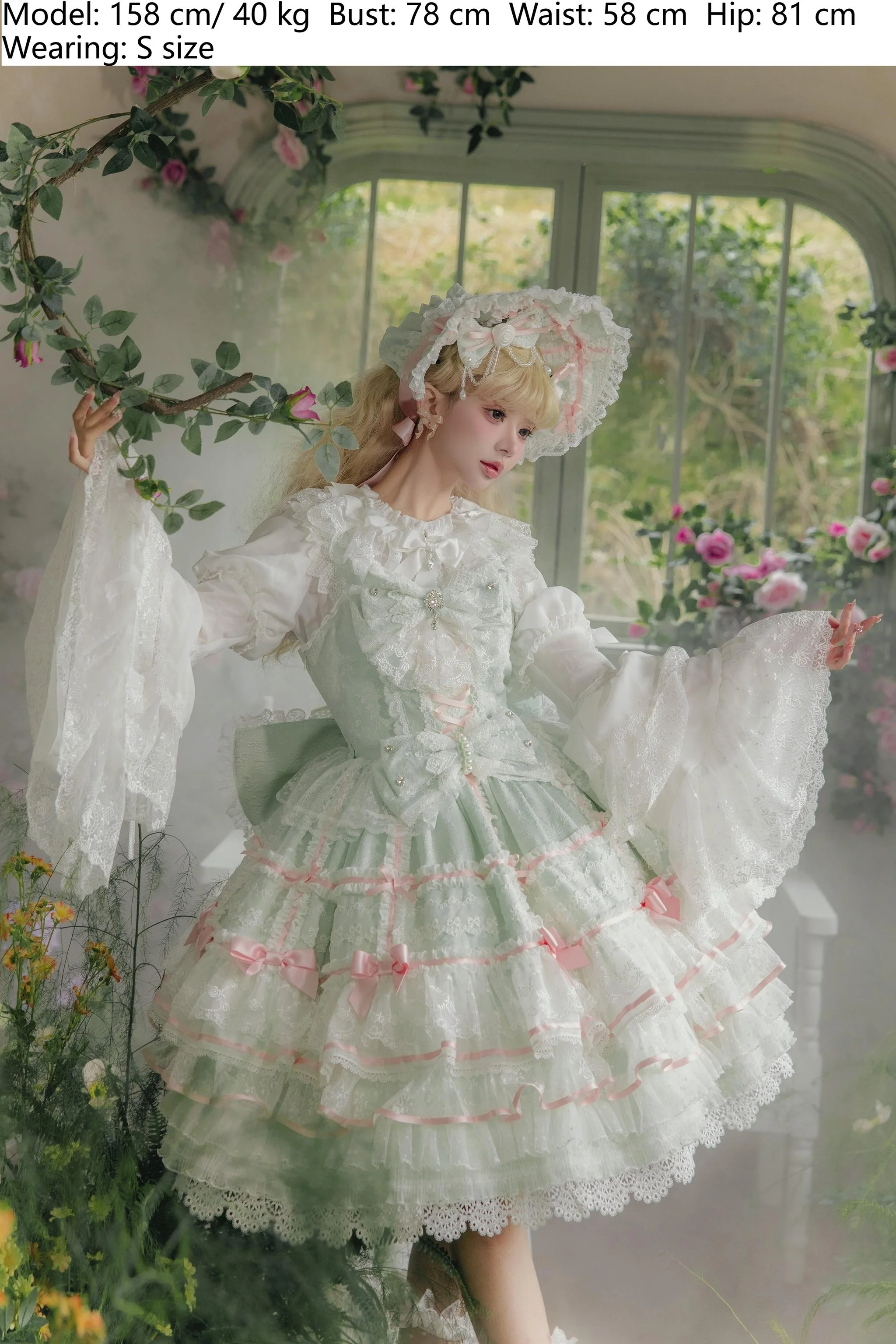 Flower Banquet - Wishing Star - Sweet Wedding Lolita JSK Bridal Lolita Dress - Image 8