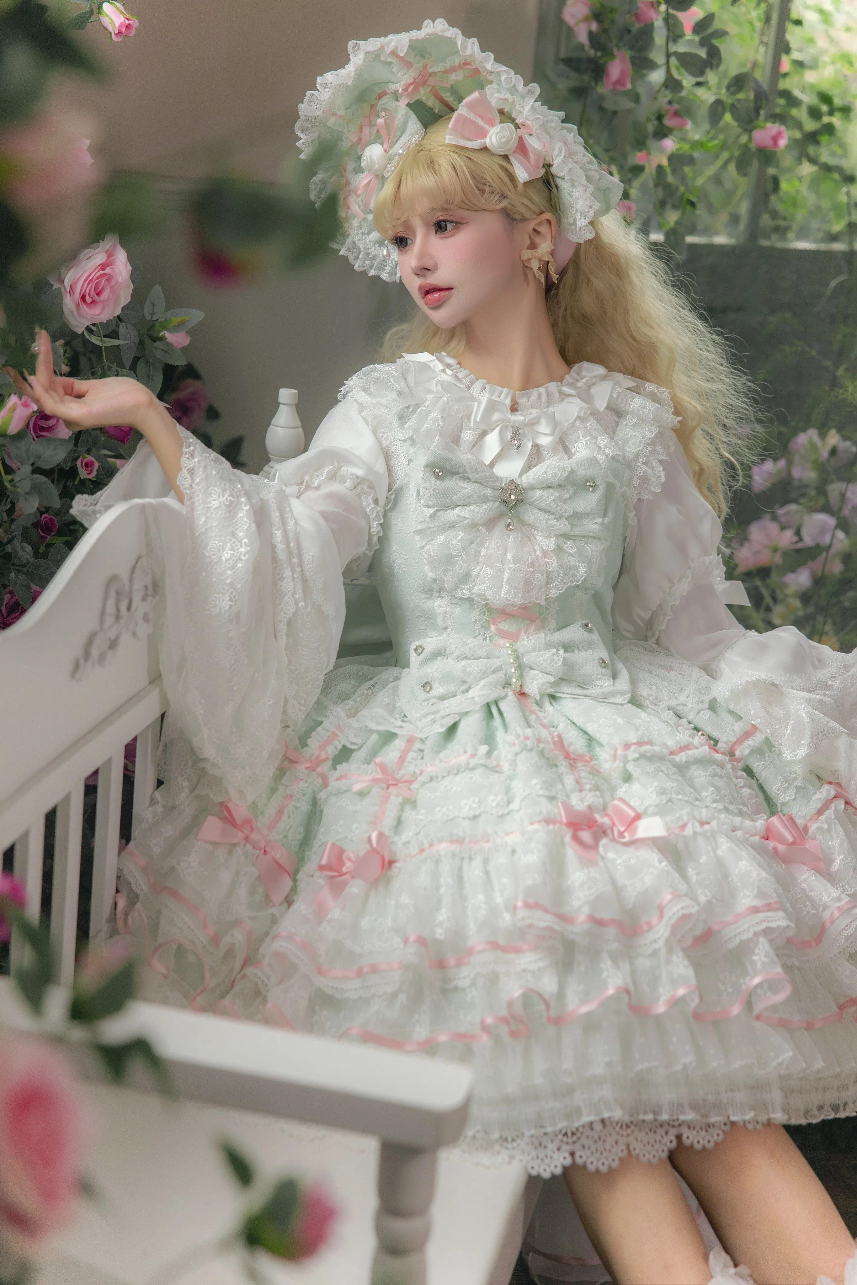 Flower Banquet - Wishing Star - Sweet Wedding Lolita JSK Bridal Lolita Dress - Image 9