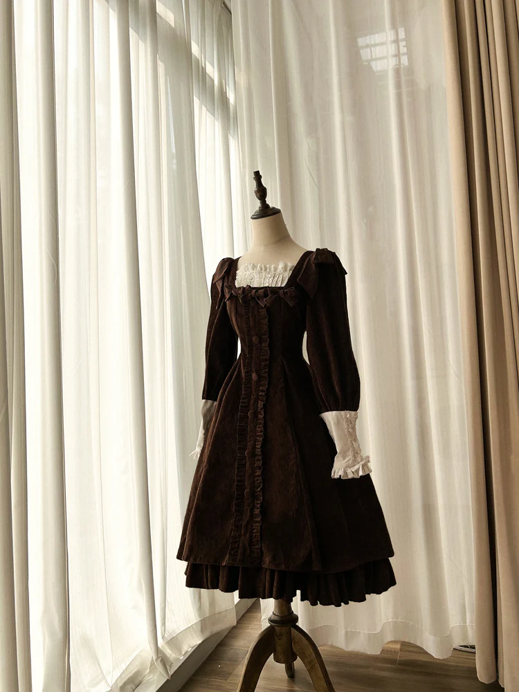 Annie's Gift - Elegant Velvet Lolita OP Dress - Image 10