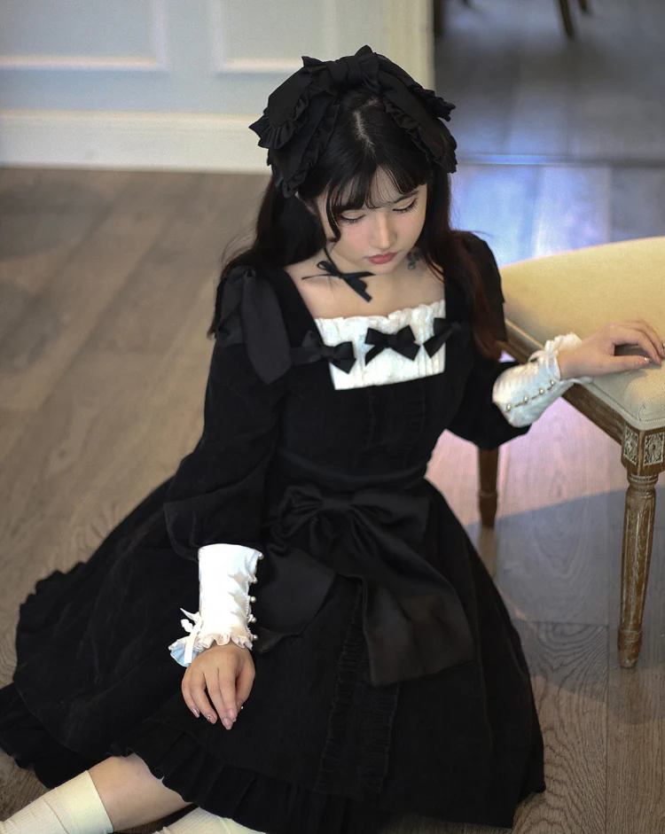 Annie's Gift - Elegant Velvet Lolita OP Dress - Image 14