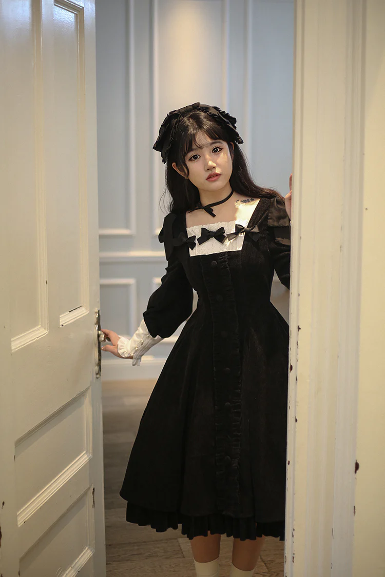 Annie's Gift - Elegant Velvet Lolita OP Dress - Image 15