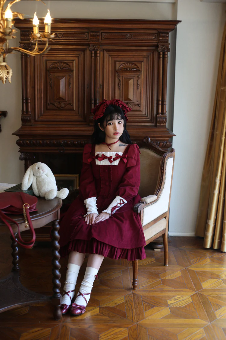 Annie's Gift - Elegant Velvet Lolita OP Dress - Image 16