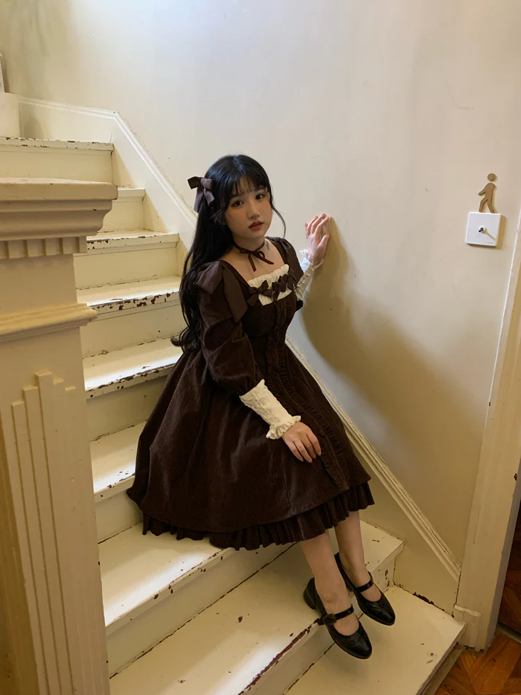 Annie's Gift - Elegant Velvet Lolita OP Dress - Image 7