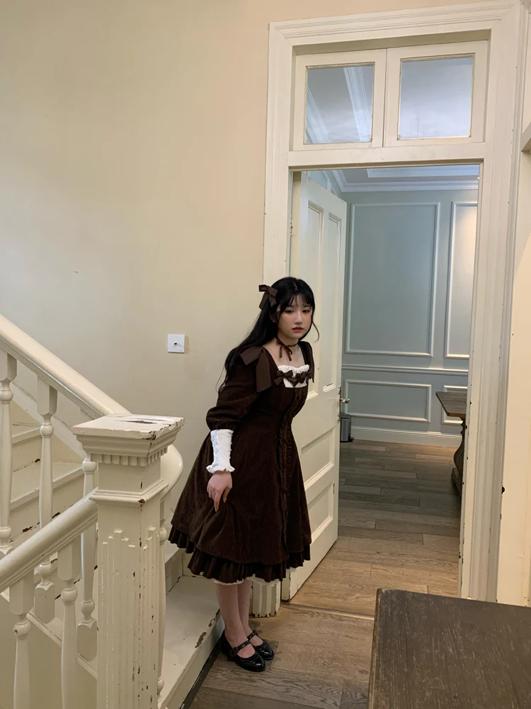 Annie's Gift - Elegant Velvet Lolita OP Dress - Image 8